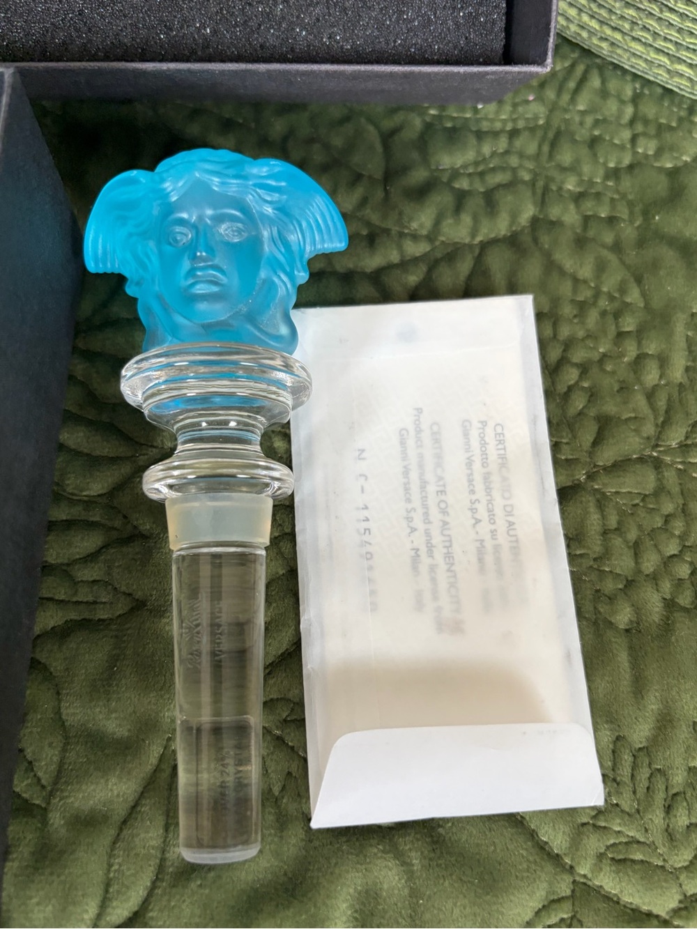 Versace Rosenthal Medusa Bottle Stopper Frosted Blue